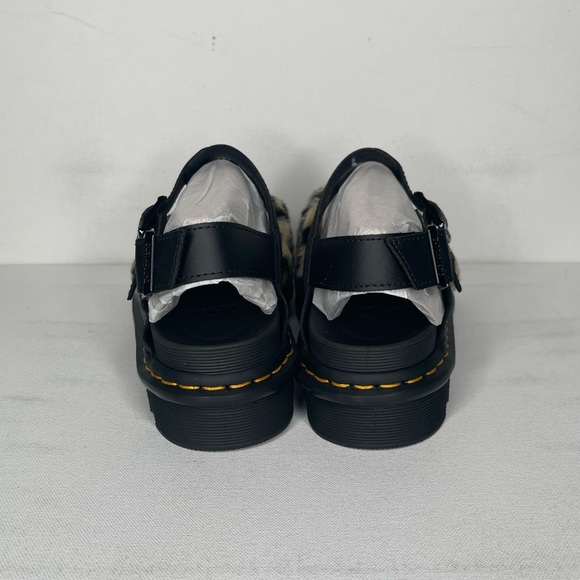 Dr. Martens Voss II Fluffy Leopard Print Sandals - Picture 7 of 11